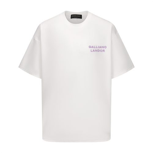 White Purple Rhinestone Logo T-shirt
