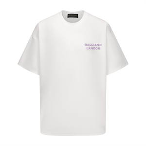 White Purple Rhinestone Logo T-shirt