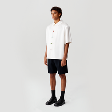 Load image into Gallery viewer, Cream White Acetic Acid Linen Short Sleeve Tang Suit