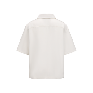 Cream White Acetic Acid Linen Short Sleeve Tang Suit