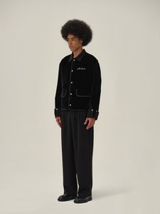 Black Velvet Tang Suit Jacket