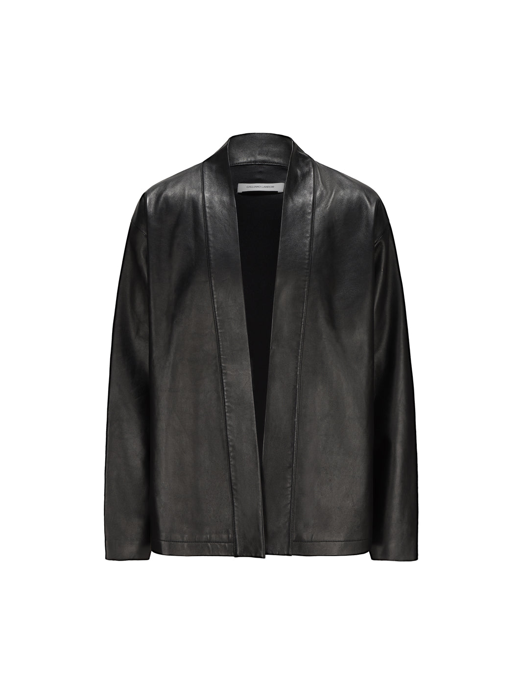 Black Leather Kimono Jacket