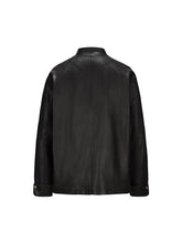 Load image into Gallery viewer, Black Leather Tang Suit Jacket