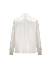 Load image into Gallery viewer, Cocount-Milk White Silk Long Sleeve Shirt