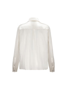 Cocount-Milk White Silk Long Sleeve Shirt