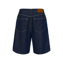 Load image into Gallery viewer, Dark Blue Silk Denim Shorts