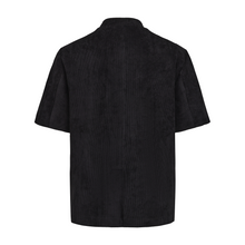 Load image into Gallery viewer, Black Corduroy Short Sleeve Chinese Tunic Suit