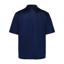 Load image into Gallery viewer, Dark Blue Velvet Short Sleeve Chinese Tunic Suit