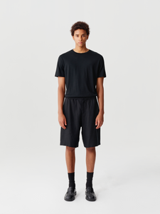 Black Tencel Linen Shorts