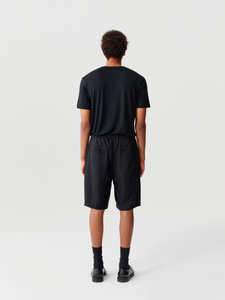 Black Tencel Linen Shorts