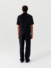 Load image into Gallery viewer, Black Corduroy Short Sleeve Chinese Tunic Suit