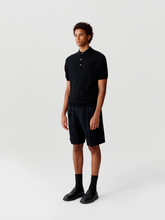 Load image into Gallery viewer, Black Wool Polo Shirt