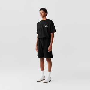 Black White Pearl Logo Shorts
