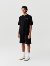 Load image into Gallery viewer, Black Rainbow Rhinestone Logo Shorts