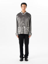 Load image into Gallery viewer, Jewel Button Mercury Gray Velvet Tang Suit Jacket