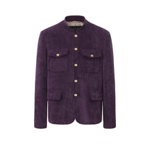 Load image into Gallery viewer, Violet Corduroy Chinese Tunic Suit