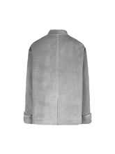 Load image into Gallery viewer, Jewel Button Mercury Gray Velvet Tang Suit Jacket