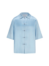 Load image into Gallery viewer, Carolina Blue Acetic Acid Fabric Short Sleeve Tang Suit