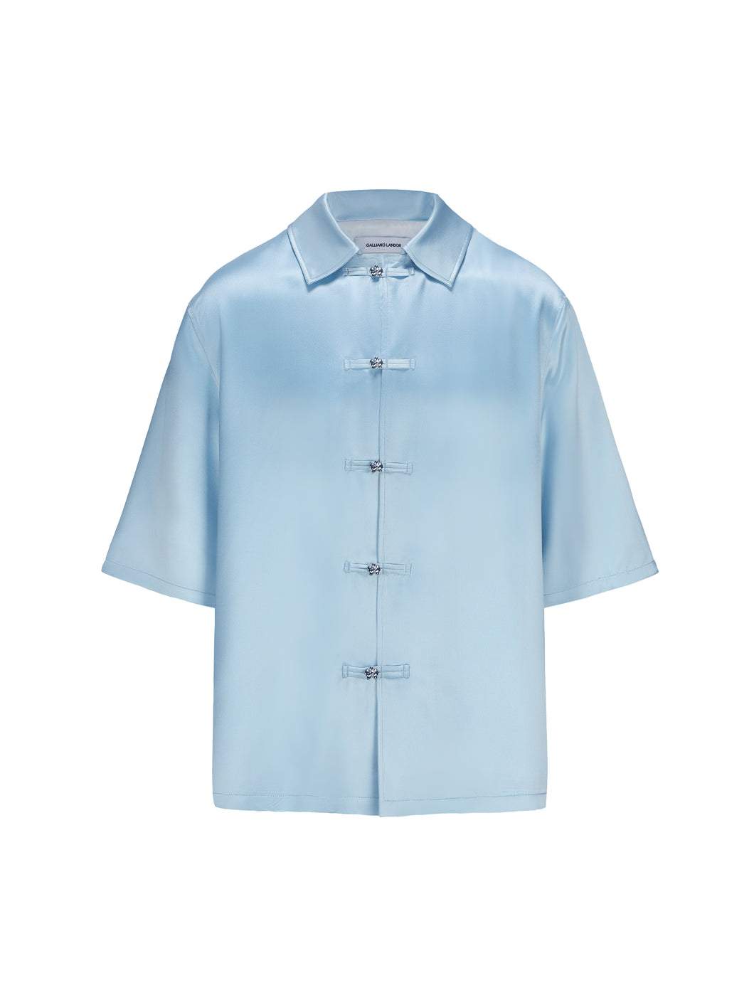 Carolina Blue Acetic Acid Fabric Short Sleeve Tang Suit