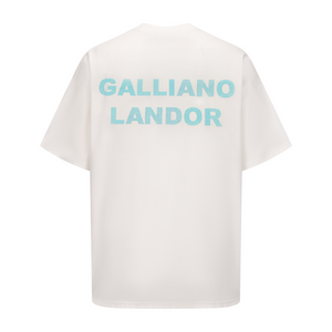 White Blue Rhinestone Logo T-shirt