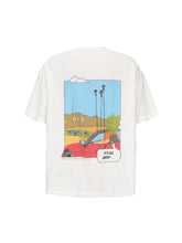 Load image into Gallery viewer, White Retro Sports Car Print T-shirt