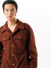 Load image into Gallery viewer, Caramel Wool Navy Jacket