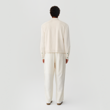 Load image into Gallery viewer, Cream White Acetic Acid Velvet Chinese Tunic Suit