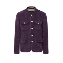 Load image into Gallery viewer, Violet Corduroy Chinese Tunic Suit