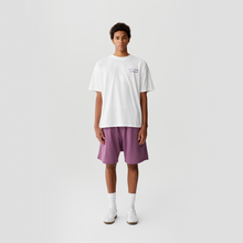 Load image into Gallery viewer, White Purple Rhinestone Logo T-shirt