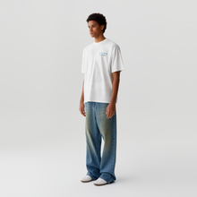 Load image into Gallery viewer, White Blue Rhinestone Logo T-shirt