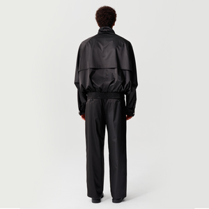 Black Silk Nylon Harrington Jacket
