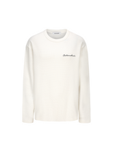 Load image into Gallery viewer, White Waffle-Knit Long Sleeve T-Shirt