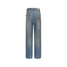 Load image into Gallery viewer, Dark Blue Sunset Washed Baggy Denim Jeans
