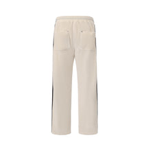 Load image into Gallery viewer, Cream White and Blue Velvet Panel Pants