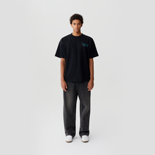 Load image into Gallery viewer, Black Blue Rhinestone Logo T-shirt