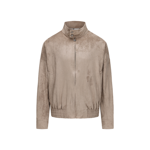 Desert Brown Suede Harrington Jacket