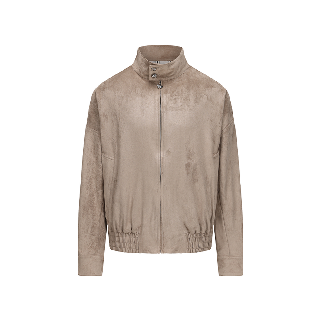 Desert Brown Suede Harrington Jacket
