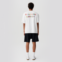 Load image into Gallery viewer, White Rainbow Rhinestone Logo T-shirt