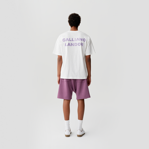 White Purple Rhinestone Logo T-shirt