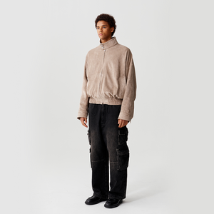 Desert Brown Suede Harrington Jacket