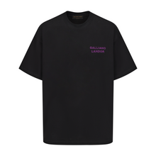 Load image into Gallery viewer, Black Purple Rhinestone Logo T-shirt