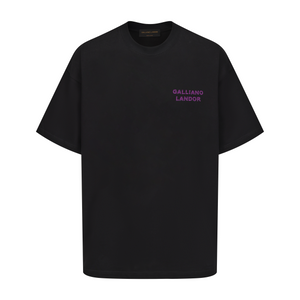 Black Purple Rhinestone Logo T-shirt