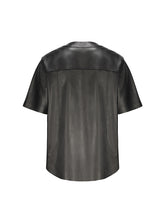 Load image into Gallery viewer, Black Leather Baseball Shirt