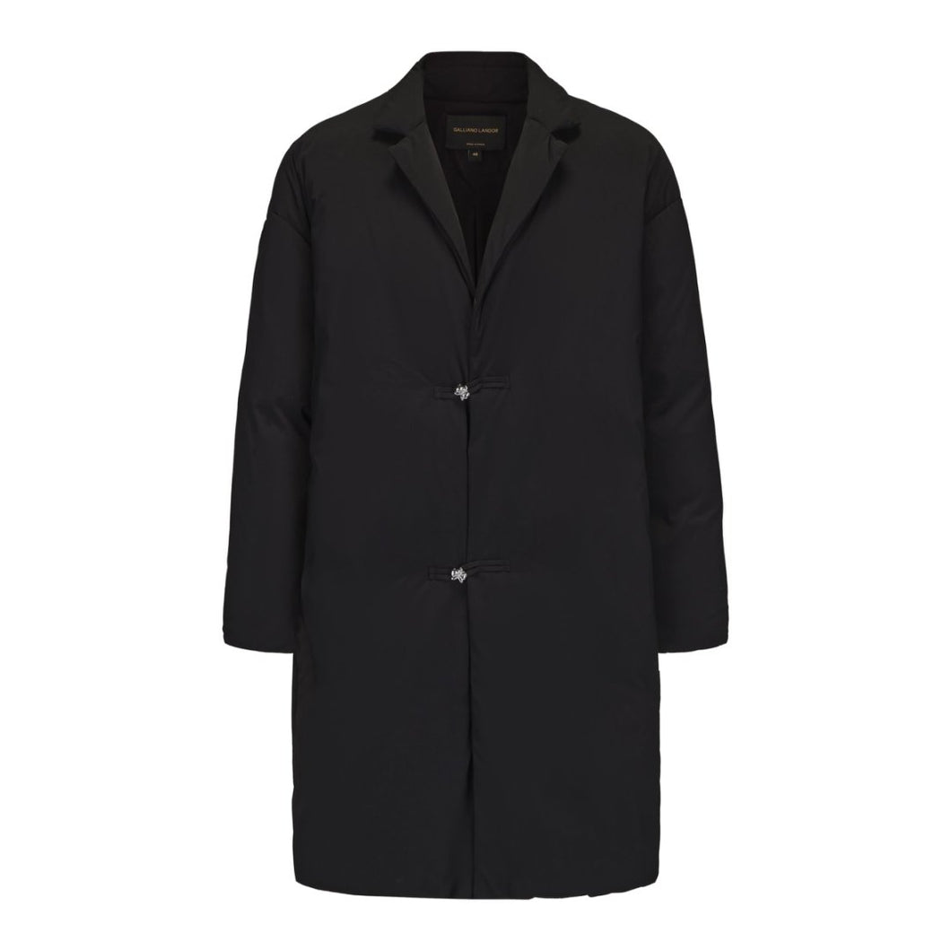Black Knot Button Down Coat