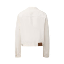 Load image into Gallery viewer, White Waxed Denim Stand Collar Jacket