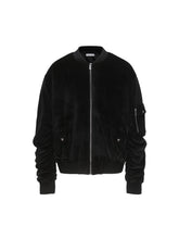 Load image into Gallery viewer, Black Velvet Flight Jacket