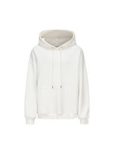 Cream White Casual Patchwork Hoodie