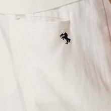 Load image into Gallery viewer, White Waxed Finish Silk-Linen Casual Pants