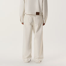 Load image into Gallery viewer, White Waxed Denim Baggy Pants