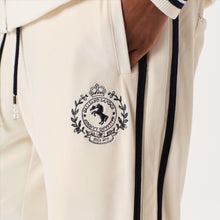 Load image into Gallery viewer, Cream White and Blue Velvet Panel Pants